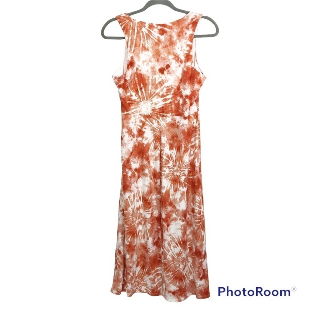 Gilli red orange and white tie dye splatter print midi dress size S NWT - Picture 2 of 4